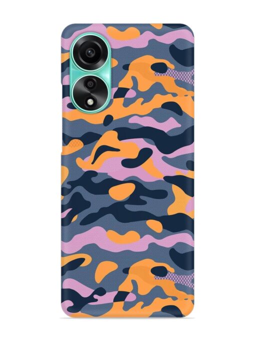 Camouflage Army Military English Orange Art Snap Case for Oppo A78 (4G)