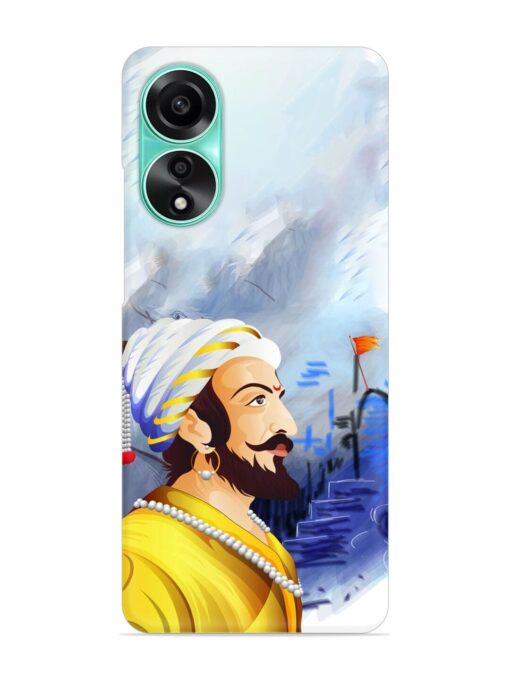 Shivaji Maharaj Color Paint Art Snap Case for Oppo A78 (4G) Zapvi