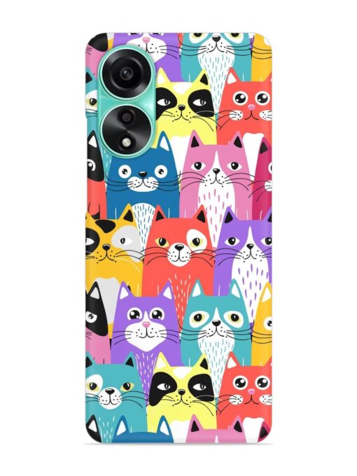 Funny Cartoon Cats Snap Case for Oppo A78 (4G) Zapvi