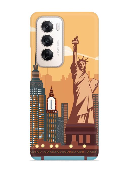 New York Statue Of Liberty Architectural Scenery Snap Case for Oppo Reno 12 (5G)