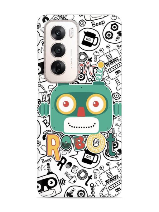 Robot Modern Seamless Pattern Snap Case for Oppo Reno 12 (5G)