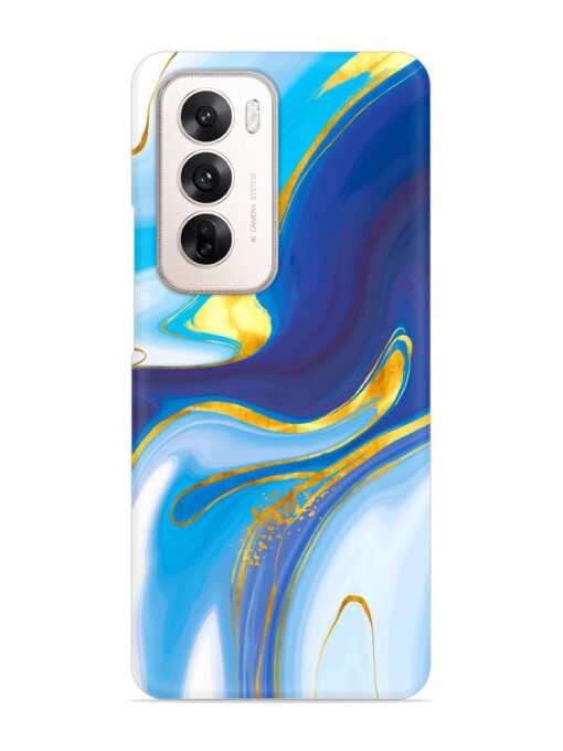 Watercolor Background With Golden Foil Snap Case for Oppo Reno 12 (5G) Zapvi