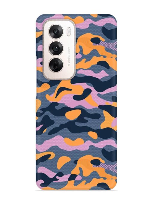 Camouflage Army Military English Orange Art Snap Case for Oppo Reno 12 (5G)