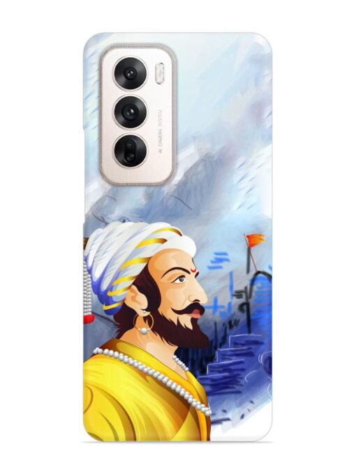 Shivaji Maharaj Color Paint Art Snap Case for Oppo Reno 12 (5G)