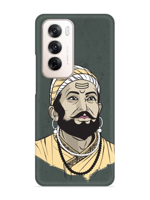 Shivaji Maharaj Vector Art Snap Case for Oppo Reno 12 (5G)