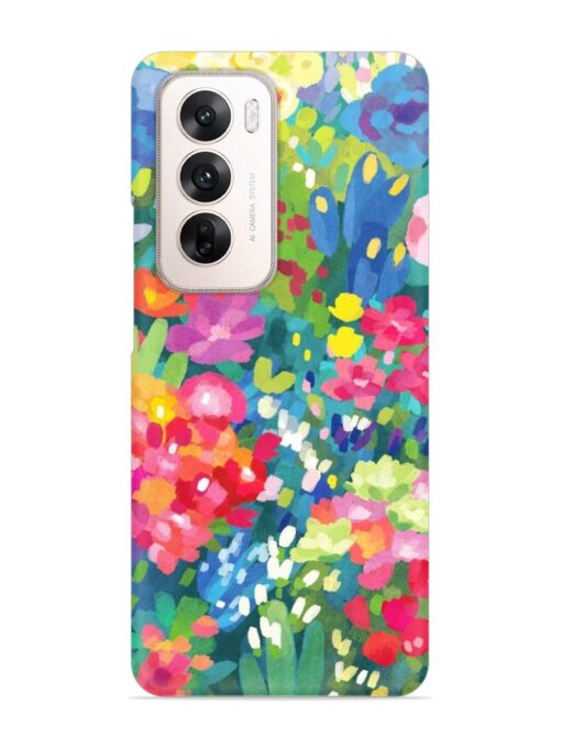 Watercolor Flower Art Snap Case for Oppo Reno 12 (5G) Zapvi