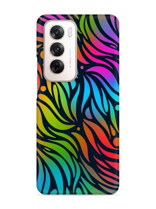 Abstract Leaf Design Snap Case for Oppo Reno 12 (5G)