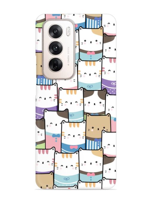 Cute Adorable Cat Snap Case for Oppo Reno 12 (5G)