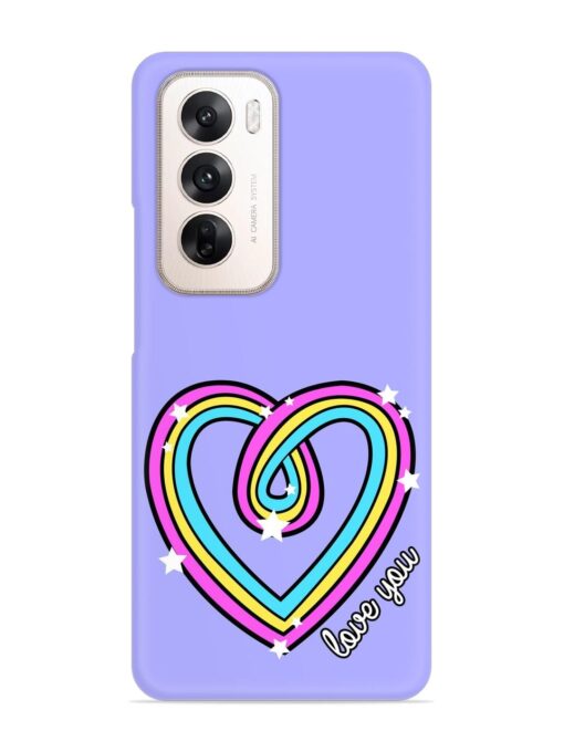 Colorful Rainbow Heart Snap Case for Oppo Reno 12 (5G)