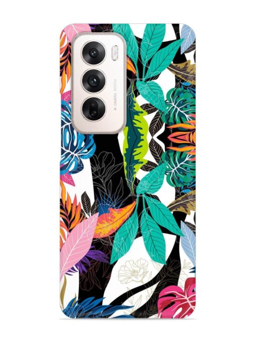 Floral Pattern Bright Snap Case for Oppo Reno 12 (5G)