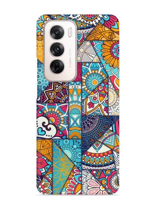 Patchwork Pattern Vintage Snap Case for Oppo Reno 12 (5G)