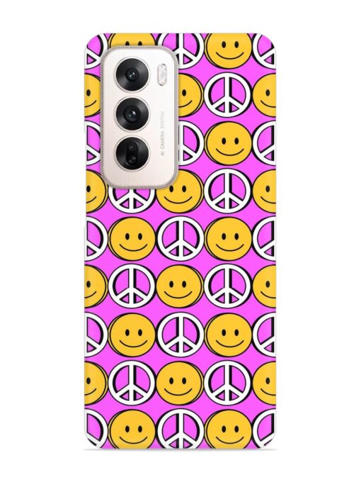 Smiley Face Peace Snap Case for Oppo Reno 12 (5G)