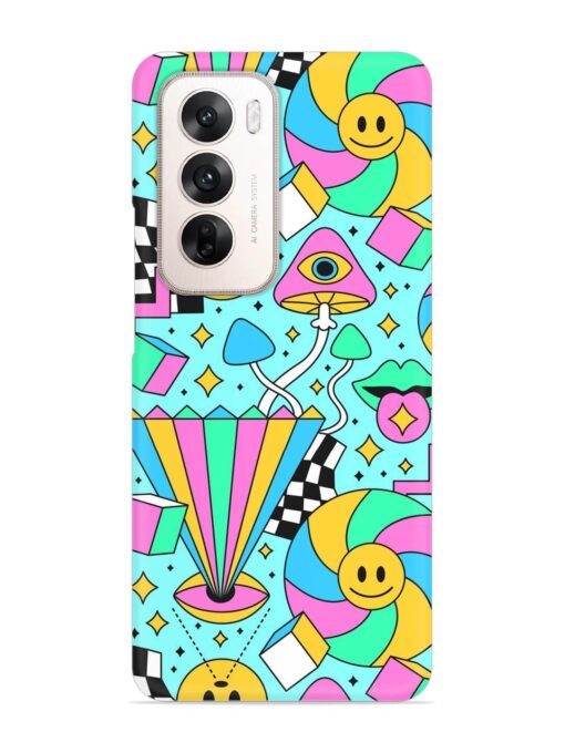 Trippy Rainbow 60S Snap Case for Oppo Reno 12 (5G)