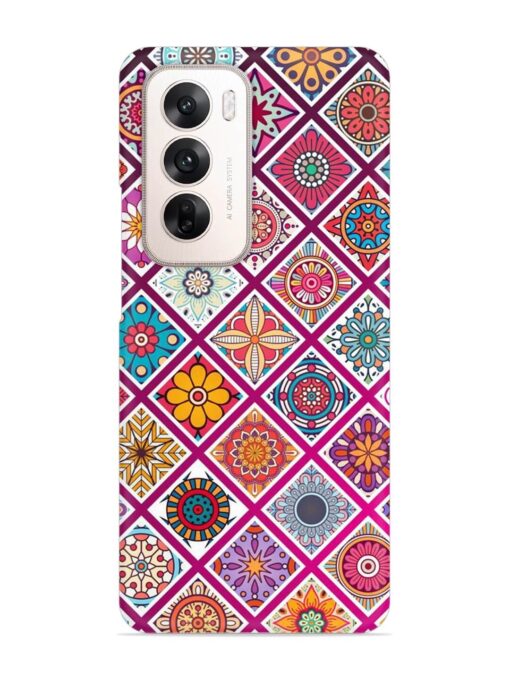 Seamless Tile Pattern Snap Case for Oppo Reno 12 (5G)