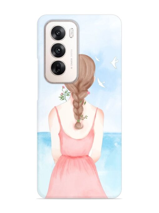 Watercolor Girl Vector Snap Case for Oppo Reno 12 (5G) Zapvi