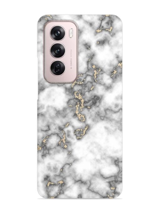 Gray And Gold Marble Snap Case for Oppo Reno 12 Pro (5G) Zapvi