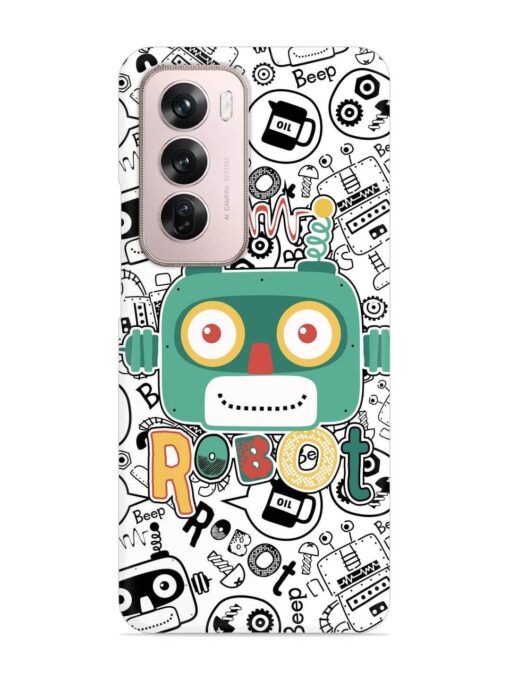 Robot Modern Seamless Pattern Snap Case for Oppo Reno 12 Pro (5G) Zapvi