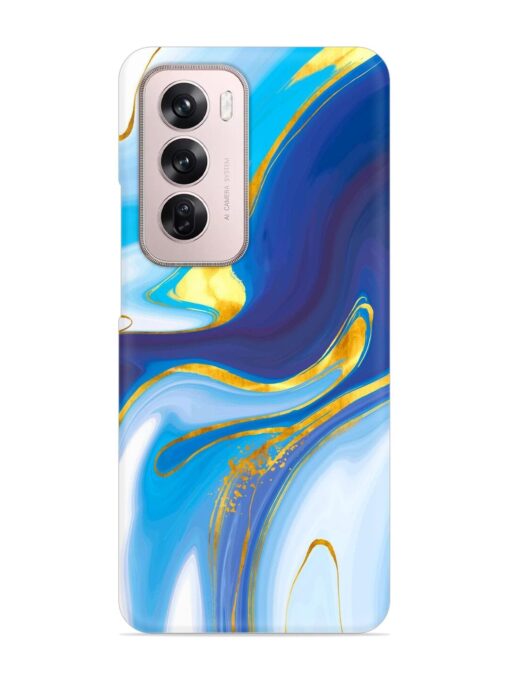 Watercolor Background With Golden Foil Snap Case for Oppo Reno 12 Pro (5G)