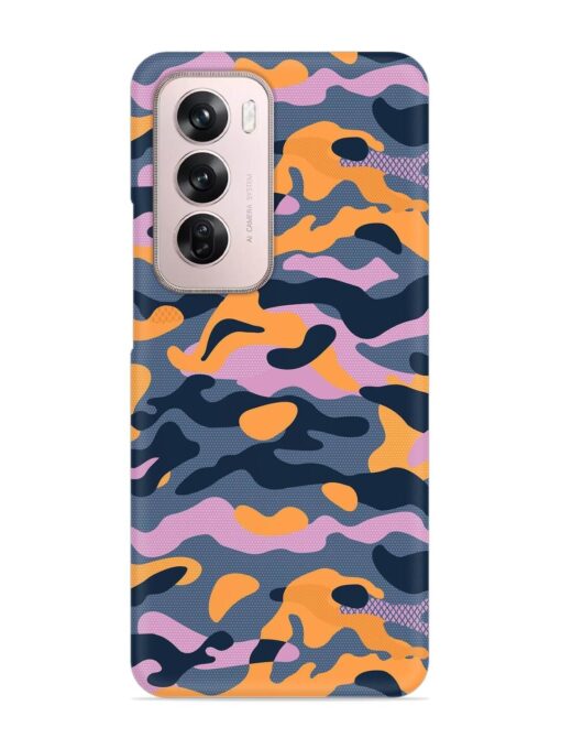 Camouflage Army Military English Orange Art Snap Case for Oppo Reno 12 Pro (5G) Zapvi