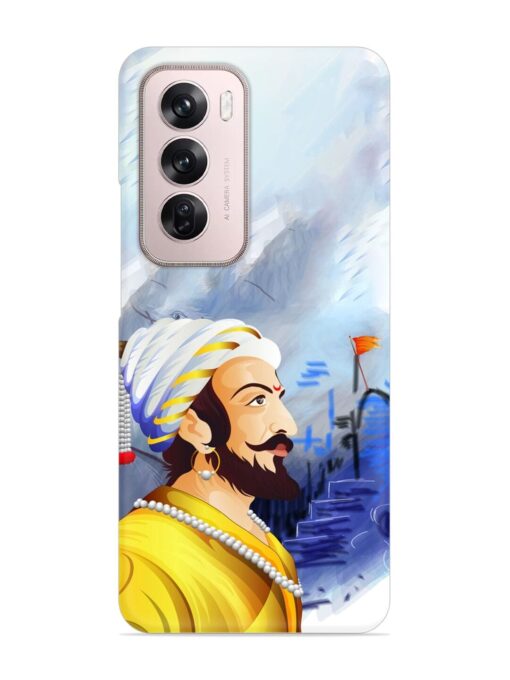 Shivaji Maharaj Color Paint Art Snap Case for Oppo Reno 12 Pro (5G) Zapvi