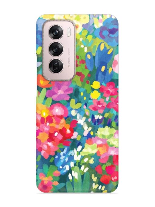 Watercolor Flower Art Snap Case for Oppo Reno 12 Pro (5G) Zapvi