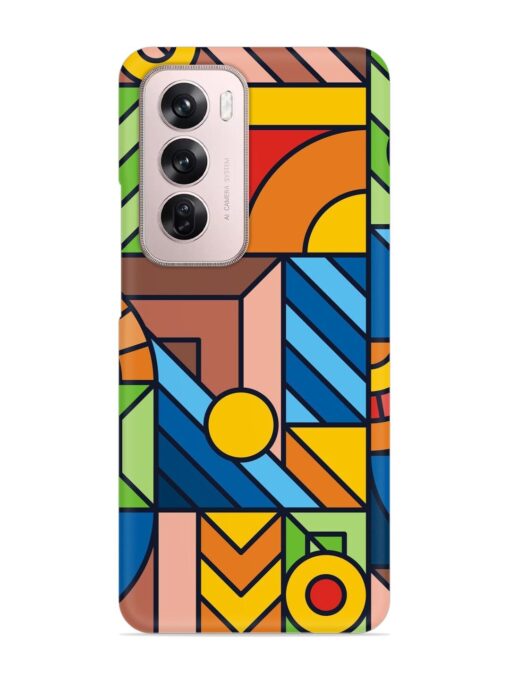 Colorful Geometric Snap Case for Oppo Reno 12 Pro (5G) Zapvi