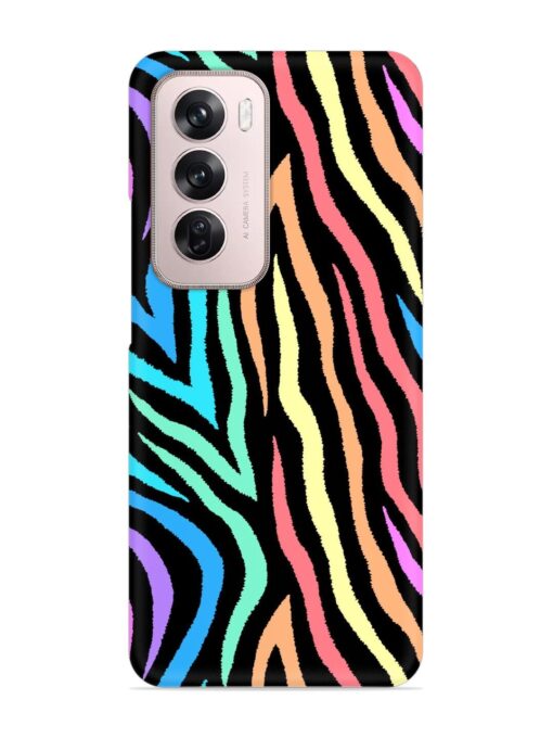 Colorful Abstract Zebra Snap Case for Oppo Reno 12 Pro (5G) Zapvi