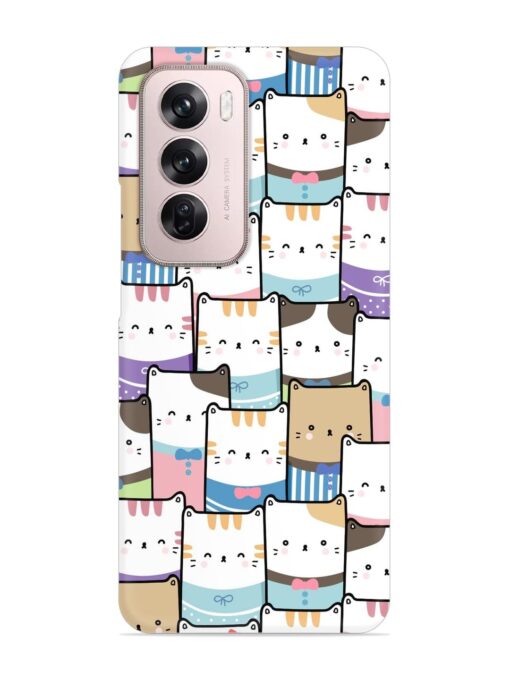 Cute Adorable Cat Snap Case for Oppo Reno 12 Pro (5G) Zapvi