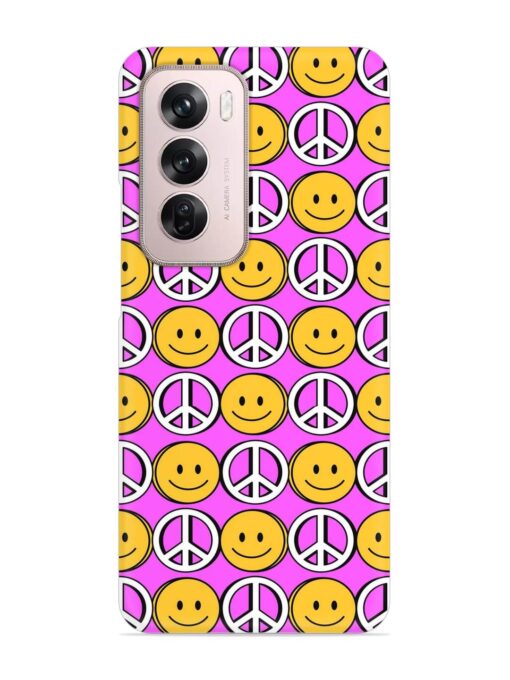 Smiley Face Peace Snap Case for Oppo Reno 12 Pro (5G) Zapvi