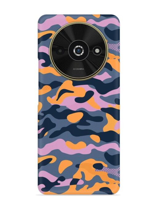 Camouflage Army Military English Orange Art Snap Case for Poco C61