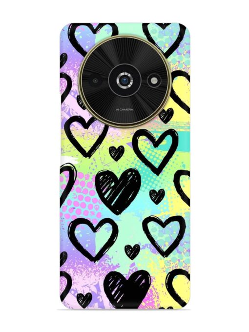 Bright Pattern Hearts Snap Case for Poco C61