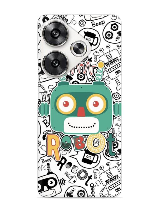 Robot Modern Seamless Pattern Snap Case for Poco F6 (5G)