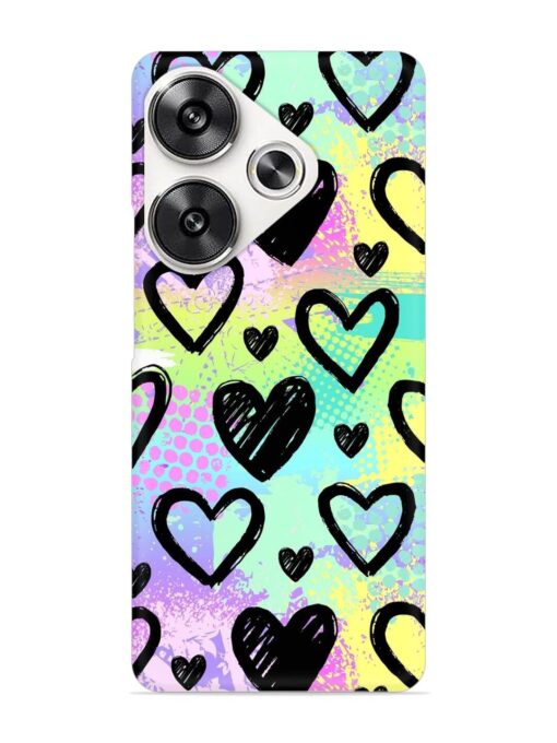 Bright Pattern Hearts Snap Case for Poco F6 (5G) Zapvi