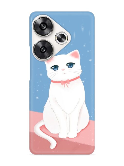 Cute White Cat Snap Case for Poco F6 (5G)