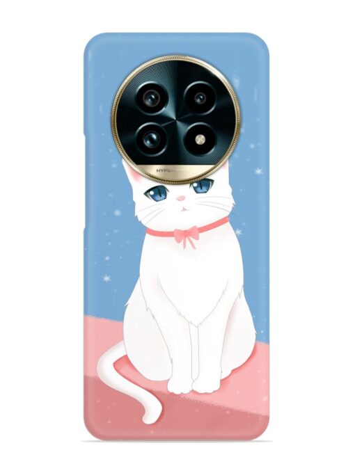 Cute White Cat Snap Case for Realme 13 Pro (5G)