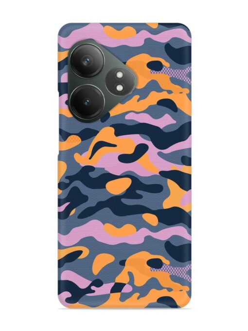 Camouflage Army Military English Orange Art Snap Case for Realme Gt 6T (5G) Zapvi