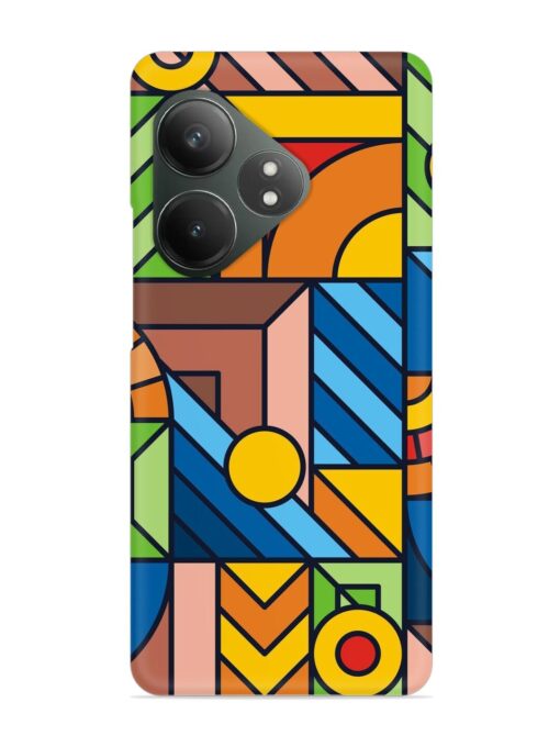 Colorful Geometric Snap Case for Realme Gt 6T (5G) Zapvi