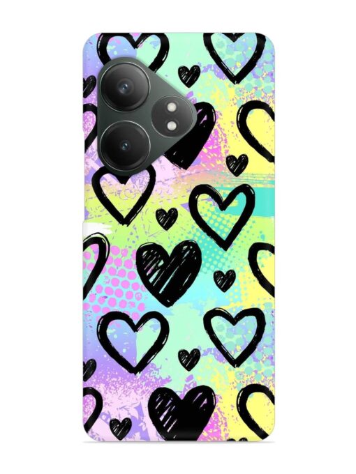 Bright Pattern Hearts Snap Case for Realme Gt 6T (5G) Zapvi