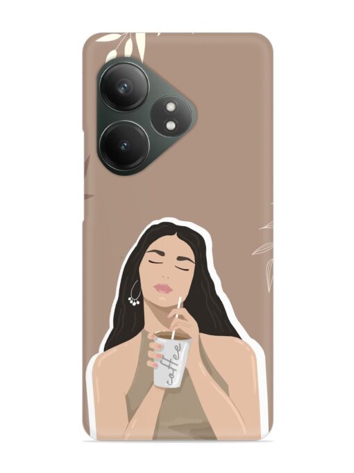 Girl With Coffee Snap Case for Realme Gt 6T (5G) Zapvi