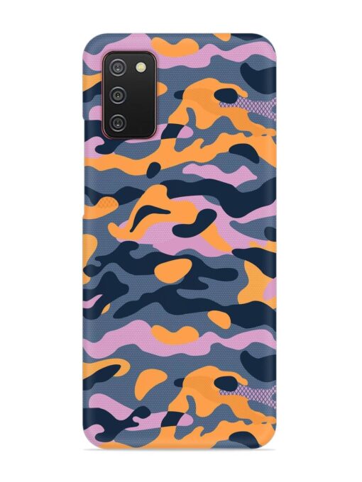 Camouflage Army Military English Orange Art Snap Case for Samsung Galaxy A02S Zapvi