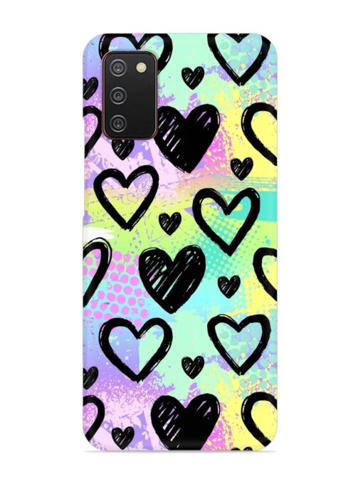 Bright Pattern Hearts Snap Case for Samsung Galaxy A02S Zapvi