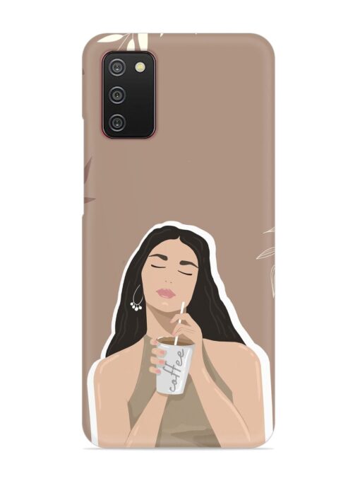 Girl With Coffee Snap Case for Samsung Galaxy A02S Zapvi