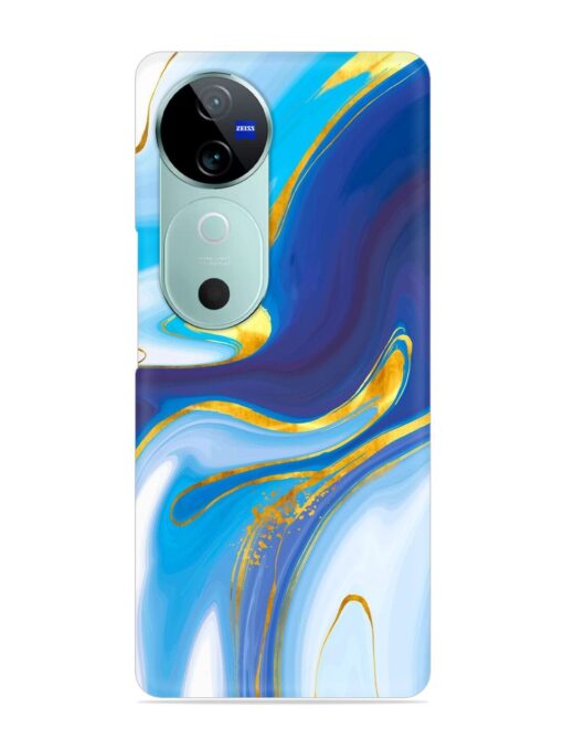 Watercolor Background With Golden Foil Snap Case for Vivo V40 (5G)