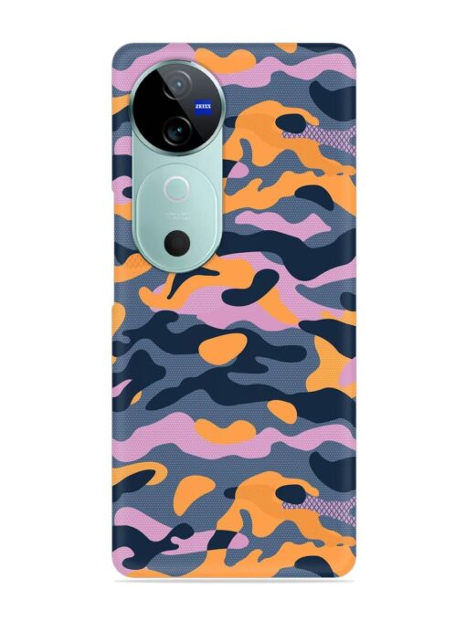 Camouflage Army Military English Orange Art Snap Case for Vivo V40 (5G) Zapvi