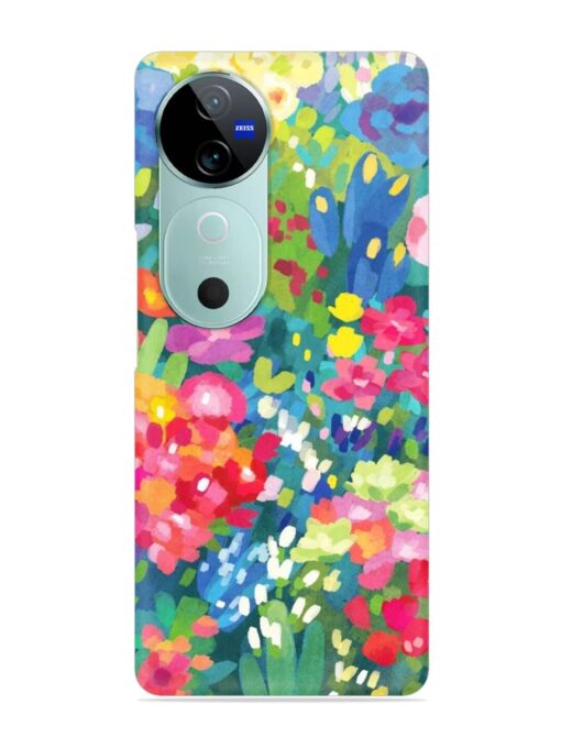 Watercolor Flower Art Snap Case for Vivo V40 (5G)