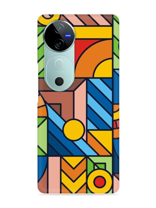 Colorful Geometric Snap Case for Vivo V40 (5G) Zapvi