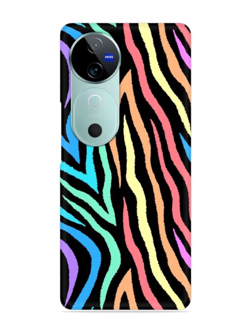 Colorful Abstract Zebra Snap Case for Vivo V40 (5G) Zapvi