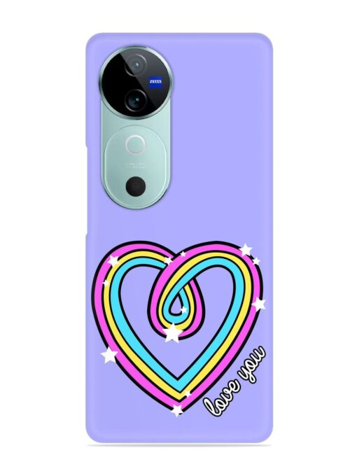 Colorful Rainbow Heart Snap Case for Vivo V40 (5G)