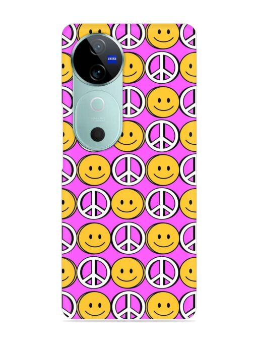 Smiley Face Peace Snap Case for Vivo V40 (5G)