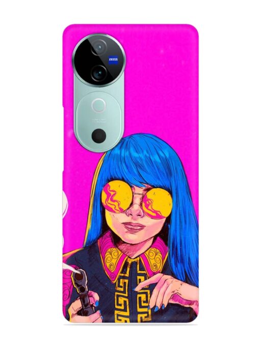 Aesthetic Anime Girl Snap Case for Vivo V40 (5G)